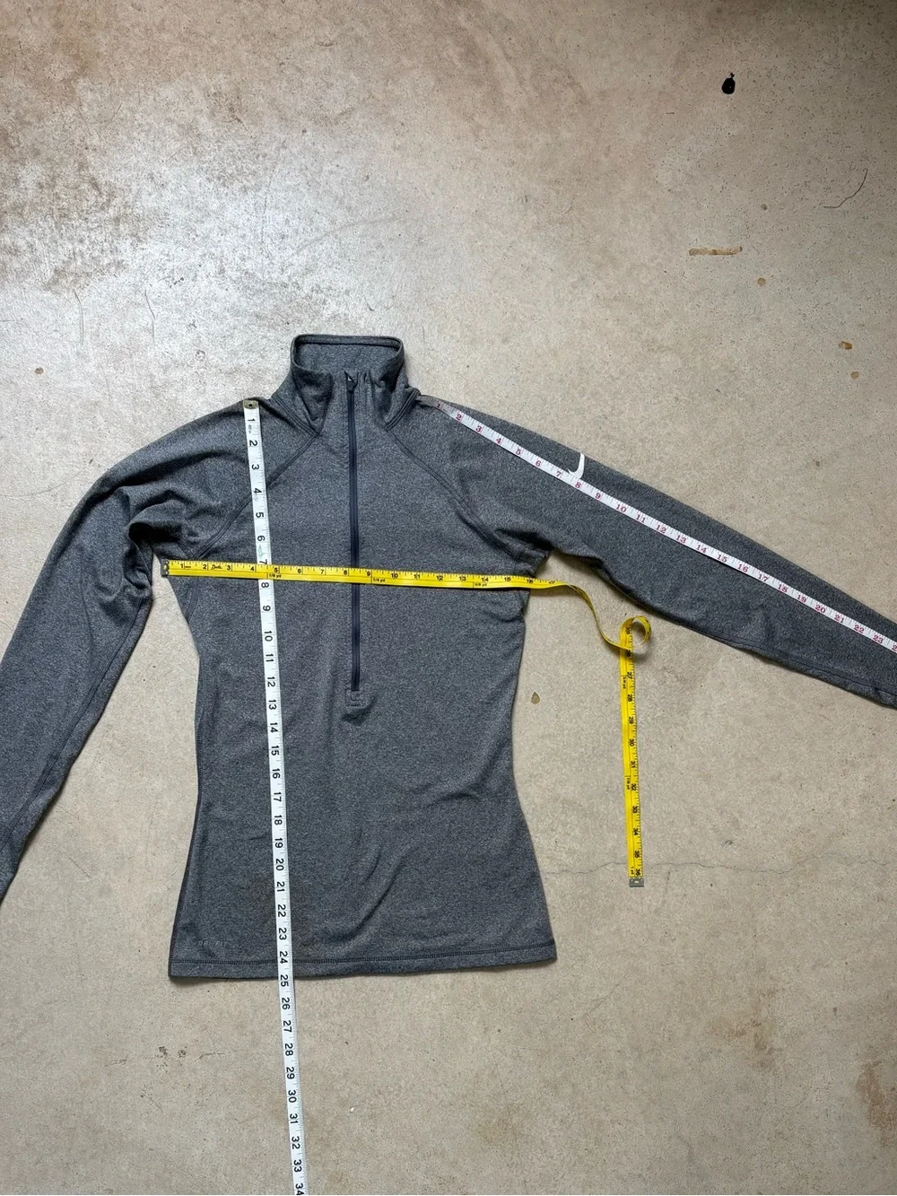 Nike Pro Dri-Fit 1/4 Zip Pullover Women's Gray Long Sleeve S